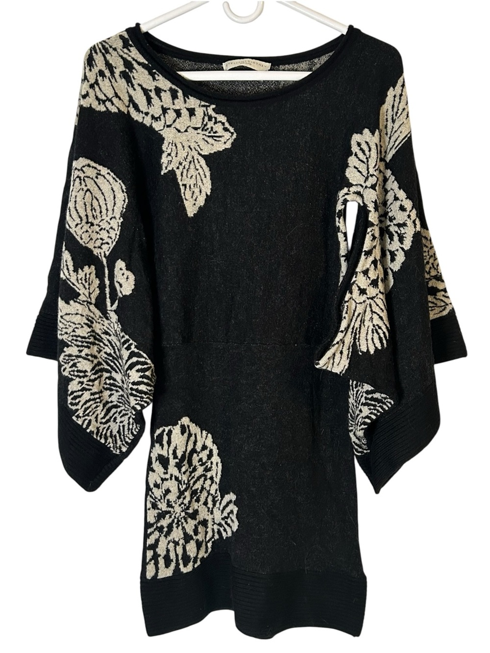 Stella McCartney Fall 2008 Era Wool Cashmere Floral Kimono Sweater Dress IT 40